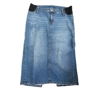 NWT ISABEL Women’s Maternity Denim Comfort Stretch Straight Midi Skirt Size 4